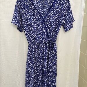Sienna Sky Navy and White Patterned Midi Dress